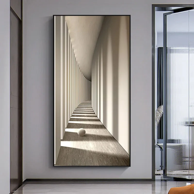 Large-scale corridor mural suited to public infrastructure spaces