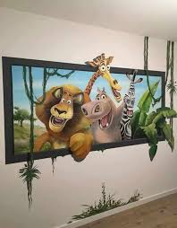 3D burst-through residential mural printed by Machine Canvas