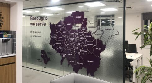 Printed retail shop window graphics
