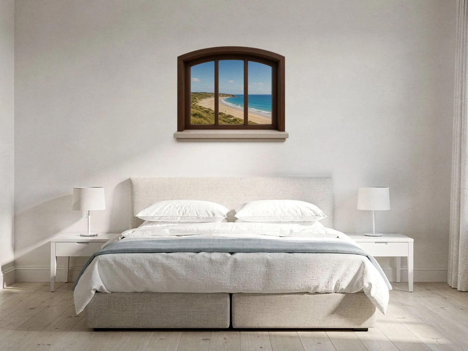 Coastal Dunes Arched Window printed on a wall